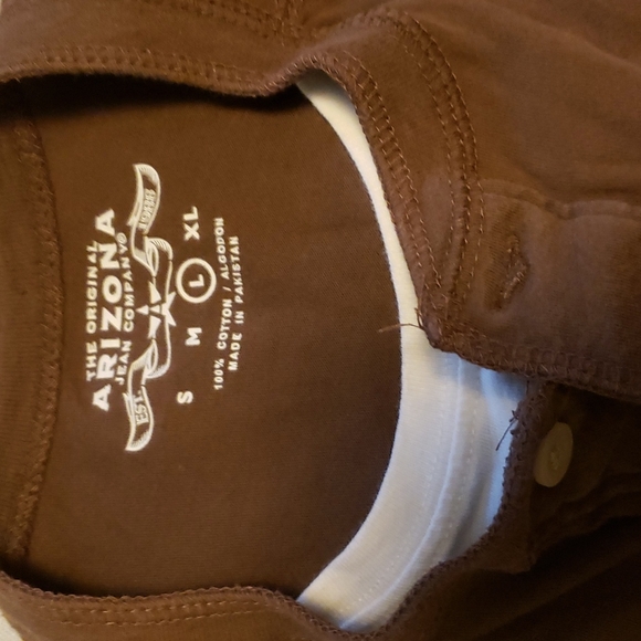 Brown Arizona henley tshirt size L - Picture 2 of 2